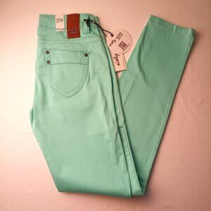 NWT Sixty Nine Jeans Size 29/8 Low Rise Skinny Leg Mint Green Color